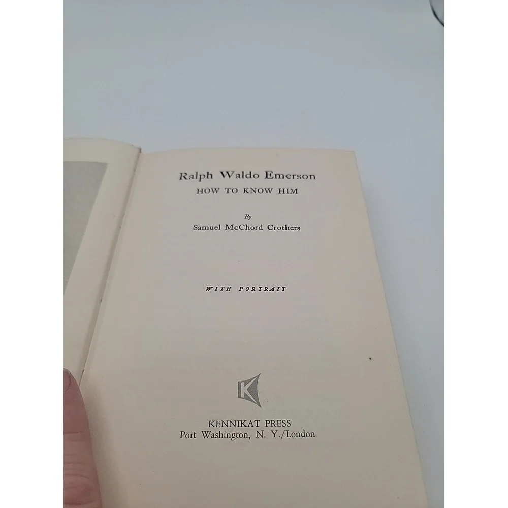 Samuel McChord Crothers Ralph Waldo Emerson Hardcover 1973 Reissue Ex Con No DJ